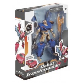 ROBOT TRANSFORMABLE EN VOITURE 20CM SON ET LUMIERE - ASST-3437012523048-Lilojouets-Questembert-Muzillac-Morbihan