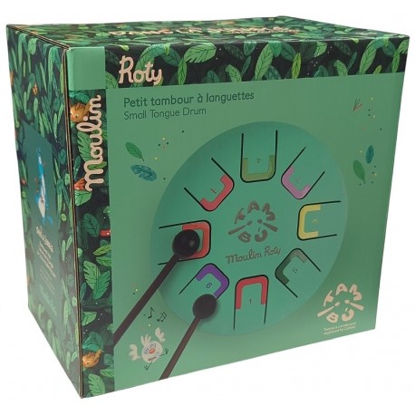 PETIT TAMBOUR MÉTAL A LANGUETTES 8 NOTES - DANS LA JUNGLE - HANDSPAN-3575676684290-Lilojouets-Questembert-Muzillac-Morbihan