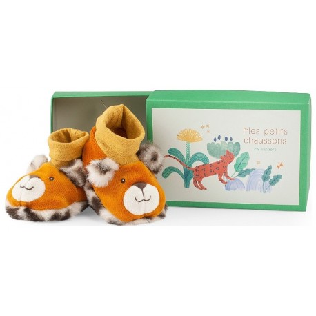 CHAUSSONS LEOPARD TAIGO POUR BÉBÉ - LA FORET MAWA - MOULIN ROTY-3575676880111-Lilojouets-Questembert-Muzillac-Morbihan