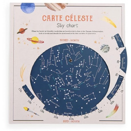 CARTE CELESTE DU CIEL 20X20CM - LE JARDIN DU MOULIN - MOULIN ROTY-3575677120315-Lilojouets-Questembert-Muzillac-Morbihan