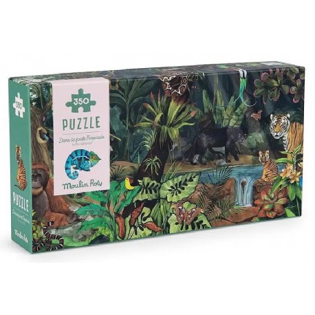 PUZZLE DANS LA FORET TROPICALE 350 PIECES 105X28CM AVEC POSTER - MOULIN ROTY-3575677194415-Lilojouets-Questembert-Muzillac-Morbi