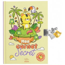CARNET SECRET TIGRE 22X16CM AVEC CADENAS ET SON PORTE CLÉ TIGRE - AUZOU-9791039572651-Lilojouets-Questembert-Muzillac-Morbihan
