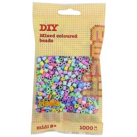 SACHET 1000 PERLES PASTEL MIX A REPASSER - HAMA MIDI-0028178207502-Lilojouets-Questembert-Muzillac-Morbihan
