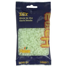 SACHET 1000 PERLES PHOSPHORESCENTES A REPASSER - HAMA MIDI-0028178207557-Lilojouets-Questembert-Muzillac-Morbihan