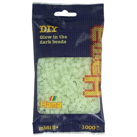 SACHET 1000 PERLES PHOSPHORESCENTES A REPASSER - HAMA MIDI-0028178207557-Lilojouets-Questembert-Muzillac-Morbihan