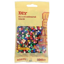 SACHET 1000 PERLES 22 COULEURS A REPASSER - HAMA MIDI-0028178207670-Lilojouets-Questembert-Muzillac-Morbihan