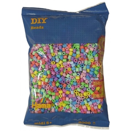 SACHET 3000 PERLES PASTEL A REPASSER - HAMA MIDI-0028178201500-Lilojouets-Questembert-Muzillac-Morbihan