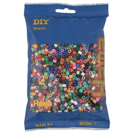 SACHET 3000 PERLES 22 COULEURS A REPASSER - HAMA MIDI-0028178201678-Lilojouets-Questembert-Muzillac-Morbihan