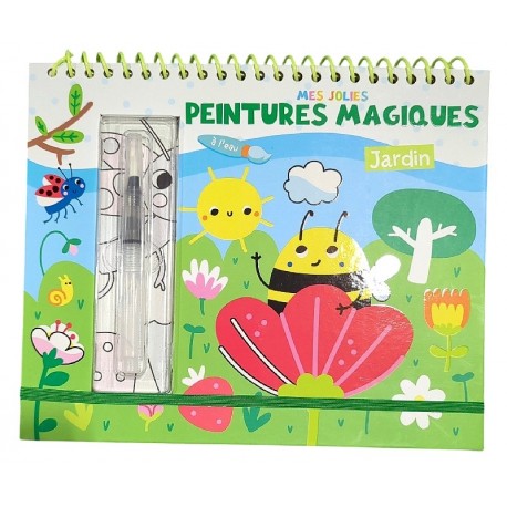 CARNET JOLIES PEINTURES MAGIQUES A L'EAU JARDIN - 1.2.3 SOLEIL-9782359909050-Lilojouets-Questembert-Muzillac-Morbihan