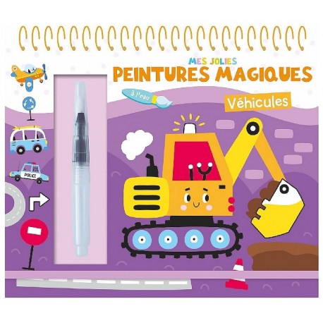 CARNET JOLIES PEINTURES MAGIQUES A L'EAU VÉHICULES - 1.2.3 SOLEIL-9782384534227-Lilojouets-Questembert-Muzillac-Morbihan