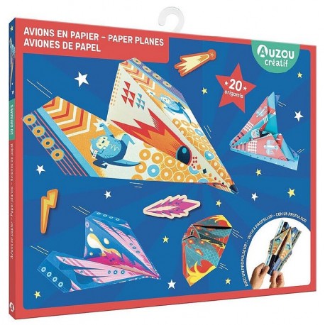 POCHETTE 20 ORIGAMIS AVIONS EN PAPIER - AUZOU CREATIF-9791039558334-Lilojouets-Questembert-Muzillac-Morbihan