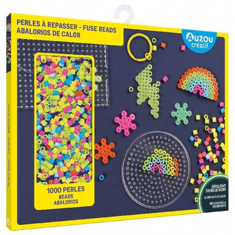 POCHETTE 1000 PERLES A REPASSER AVEC PHOSPHORESCENTES - AUZOU CREATIF-9791039558709-Lilojouets-Questembert-Muzillac-Morbihan