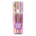 POCHETTE 4 CRAYONS GLITTER ROLLER METALLIC GEL PAILLETTES TOPMODEL