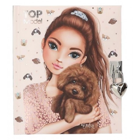 JOURNAL INTIME AVEC CADENAS DOGGY HAYDEN 16X19CM - CARNET SECRET TOPMODEL-4010070702311-Lilojouets-Questembert-Muzillac-Morbihan