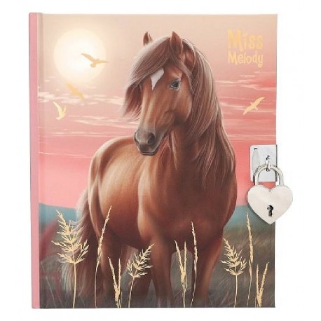 JOURNAL INTIME AVEC CADENAS 16X19CM CARNET SECRET MISS MELODY-4010070716059-Lilojouets-Questembert-Muzillac-Morbihan