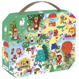 VALISETTE PUZZLE LES 4 SAISONS 36 PIÈCES 50X40CM - POSTER INCLUS-3700217323905-Lilojouets-Questembert-Muzillac-Morbihan