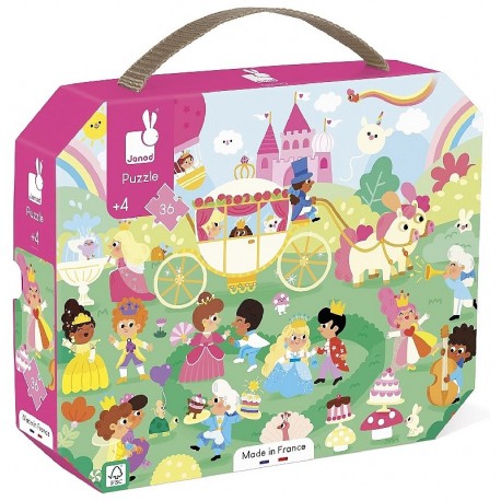 VALISETTE PUZZLE PRINCESSES 36 PIÈCES 50X40CM - POSTER INCLUS-3700217323912-Lilojouets-Questembert-Muzillac-Morbihan