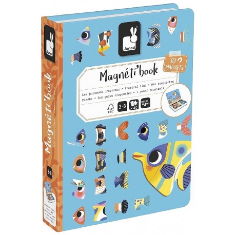 MAGNETIBOOK POISSONS TROPICAUX 30 MAGNETS 10 CARTES - JANOD-3700217330316-Lilojouets-Questembert-Muzillac-Morbihan