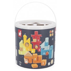 BARIL 56 BLOCS DE CONSTRUCTION EN BOIS - LA FERME JANOD-3700217333300-Lilojouets-Questembert-Muzillac-Morbihan