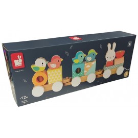 TRAIN ANIMAUX A TIRER EN BOIS - GAMME PURE JANOD-3700217351571-Lilojouets-Questembert-Muzillac-Morbihan