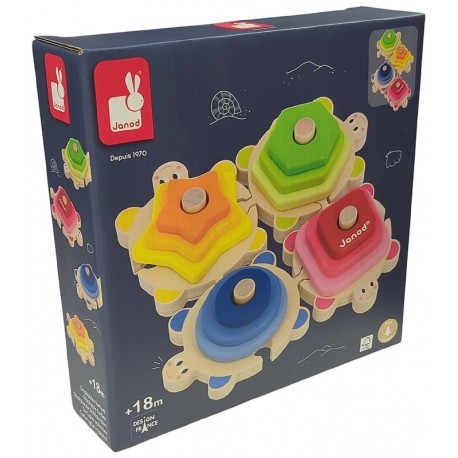 ANNEAUX TORTUES EN BOIS EMPILABLES - JANOD-3700217353377-Lilojouets-Questembert-Muzillac-Morbihan