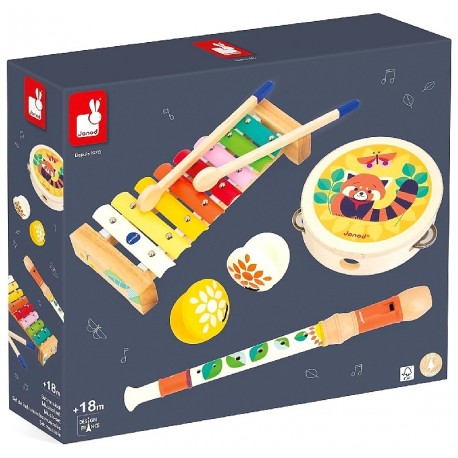 PACK 4 INSTRUMENTS DE MUSIQUE EN BOIS - GAMME GIOIA JANOD-3700217376567-Lilojouets-Questembert-Muzillac-Morbihan