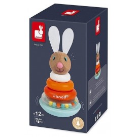 LAPIN EMPILABLE CULBUTO EN BOIS AVEC ANNEAU HOCHET - JANOD-3700217382483-Lilojouets-Questembert-Muzillac-Morbihan