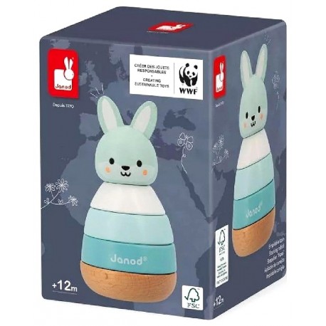 CULBUTO LAPIN EMPILABLE EN BOIS - JANOD - PARTENARIAT WWF-3700217386535-Lilojouets-Questembert-Muzillac-Morbihan