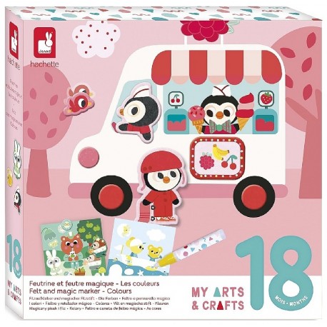COFFRET 18MOIS FEUTRINE ET FEUTRES MAGIQUES LES COULEURS - MY ARTS & CRAFTS-3700217392123-Lilojouets-Questembert-Muzillac-Morbih