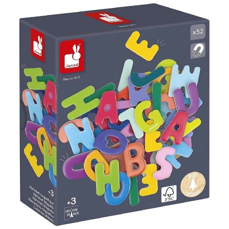 PACK LETTRES ALPHABET 52 PIÈCES MAGNETIQUES - JANOD-3700217396275-Lilojouets-Questembert-Muzillac-Morbihan