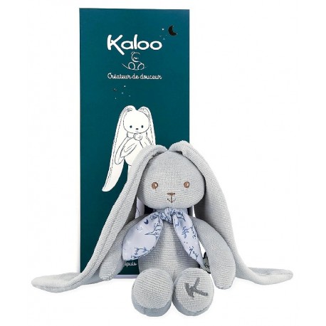 PANTIN POUPEE LAPIN BLEU 25CM - AVEC BOITE LAPINOO KALOO-4895029699399-Lilojouets-Questembert-Muzillac-Morbihan