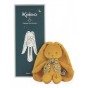 PELUCHE PANTIN LAPIN JAUNE OCRE 25CM - AVEC BOITE LAPINOO KALOO