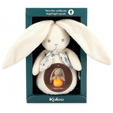PELUCHE VEILLEUSE NOMADE LAPIN CRÊME RECHARGEABLE USB 17CM - KALOO-3666502180304-Lilojouets-Questembert-Muzillac-Morbihan