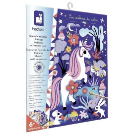 POCHETTE TABLEAUX ET ATTRAPE SOLEIL SCRATCH ART IRISÉ LICORNES  - JANOD-3700217390372-Lilojouets-Questembert-Muzillac-Morbihan