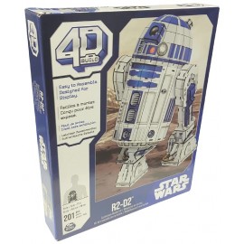 MAQUETTE ROBOT R2-D2 STAR WARS 28X19X19CM - 201 PIÈCES EN CARTON - 4D BUILD-0681147013193-Lilojouets-Questembert-Muzillac-Morbih