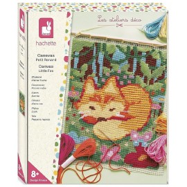 COFFRET CANEVAS PETIT RENARD 21x15CM - DÈS 8 ANS - LES ATELIERS DÉCO JANOD-3700217390327-Lilojouets-Questembert-Muzillac-Morbiha
