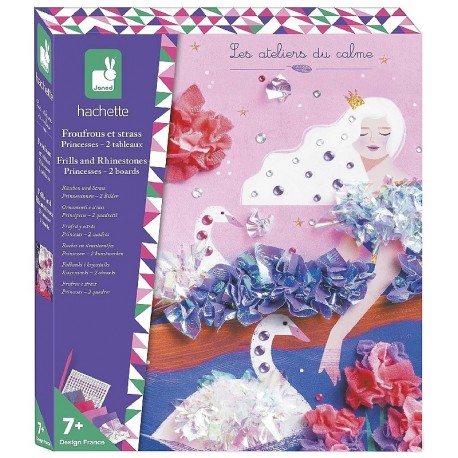COFFRET FROUFROUS ET STRASS 2 TABLEAUX PRINCESSES - DÈS 7 ANS - JANOD-3700217390419-Lilojouets-Questembert-Muzillac-Morbihan