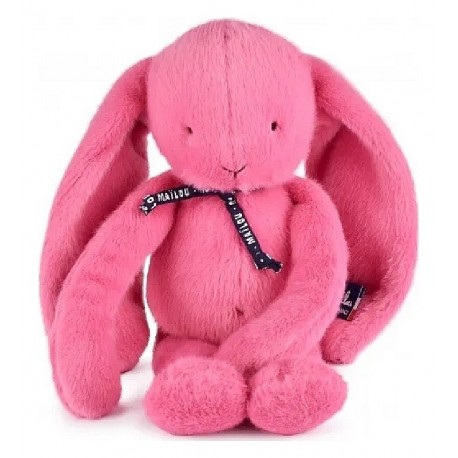 PELUCHE LAPIN MÉLOÉ ROSE BUBBLE GUM 37CM - MAÏLOU - FABRICATION FRANÇAISE-3701221502959-Lilojouets-Questembert-Muzillac-Morbihan