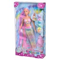 POUPEE STEFFI SIRÈNE 29CM AVEC LONGS CHEVEUX ARC-EN-CIEL