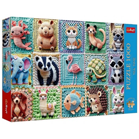 PUZZLE ANIMAUX AU CROCHET 1000 PIÈCES 68X48CM POSTER INCLUS - TEA TIME TREFL-5900511120936-Lilojouets-Questembert-Muzillac-Morbi