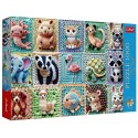 PUZZLE ANIMAUX AU CROCHET 1000 PIÈCES 68X48CM POSTER INCLUS - TEA TIME TREFL