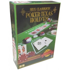 JEU DE POKER TEXAS HOLD'EM - 200 JETONS TAPIS JEU DE CARTES - AMBASSADOR-4897049300361-Lilojouets-Questembert-Muzillac-Morbihan