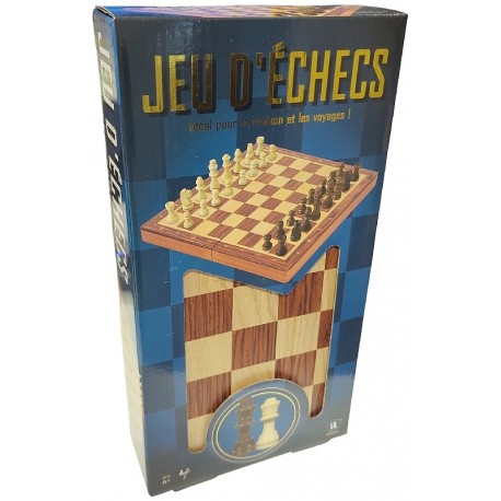 COFFRET JEU D'ÉCHECS PLIABLE EN BOIS - PLATEAU 30X30CM DELUXE - AMBASSADOR-4897049305632-Lilojouets-Questembert-Muzillac-Morbiha