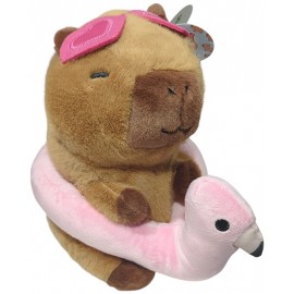 PELUCHE CAPYBARA NATATION 25CM AVEC BOUÉE PELUCHE ASST-5050565949837-Lilojouets-Questembert-Muzillac-Morbihan
