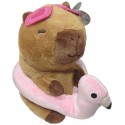 PELUCHE CAPYBARA NATATION 25CM AVEC BOUÉE PELUCHE ASST