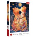 PUZZLE BAISER DE CHATS AU CLAIR DE LUNE 500 PIÈCES 34X48CM - TREFL