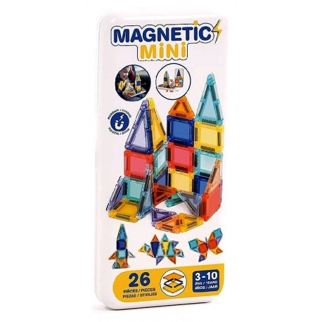 COFFRET MAGNETIC MINI 26 PIÈCES TILES - BOITE MÉTAL - CONSTRUCTIONS MAGNÉTIQUES-3550833500569-Lilojouets-Questembert-Muzillac-Mo