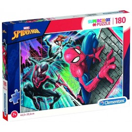PUZZLE SPIDERMAN 180 PIÈCES 48X33CM - SUPERCOLOR CLEMENTONI-8005125292936-Lilojouets-Questembert-Muzillac-Morbihan