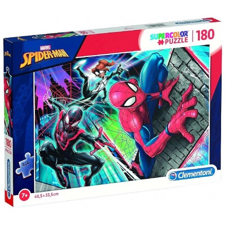 PUZZLE SPIDERMAN 180 PIÈCES 48X33CM - SUPERCOLOR CLEMENTONI-8005125292936-Lilojouets-Questembert-Muzillac-Morbihan
