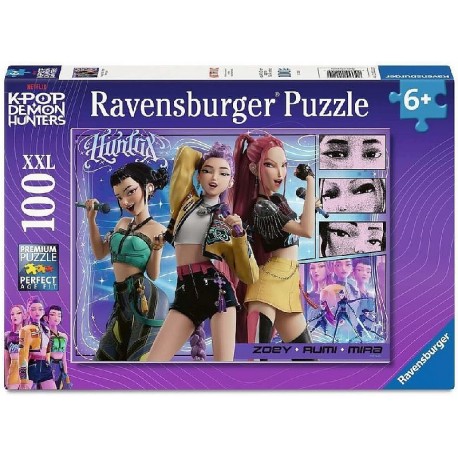 PUZZLE HAPPY FANS K-POP DEMON HUNTERS - 100 PIÈCES XXL 49X36CM - RAVENSBURGER-4005555022220-Lilojouets-Questembert-Muzillac-Morb